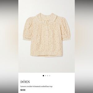 DOEN LENORE TOP, MOTHER OF PEARL, SIZE SMALL, LIKE NEW